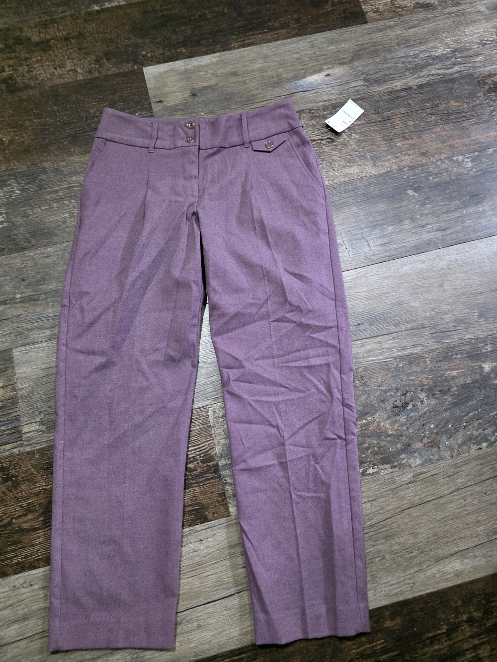 Liz Claiborne Mauve Straight-Leg Trousers